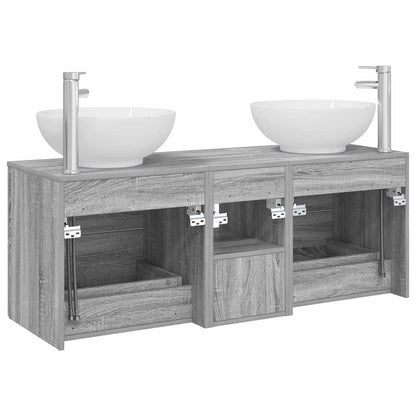 vidaXL Bathroom Furniture Set 3 pcs Grey Sonoma 49.5 x 44.5 x 65 cm