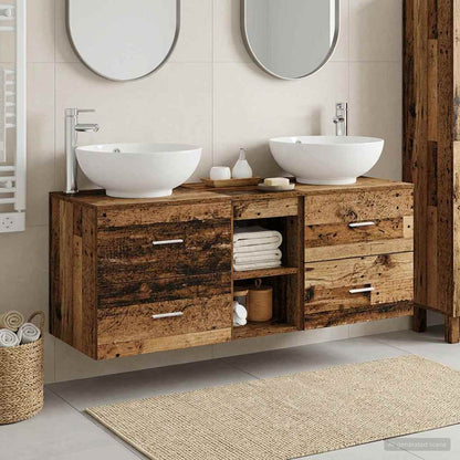 vidaXL Bathroom Furniture Set 3 pcs Old Wood 49.5 x 44.5 x 65 cm