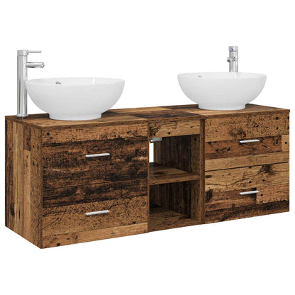 vidaXL Bathroom Furniture Set 3 pcs Old Wood 49.5 x 44.5 x 65 cm