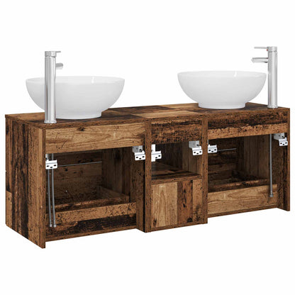 vidaXL Bathroom Furniture Set 3 pcs Old Wood 49.5 x 44.5 x 65 cm
