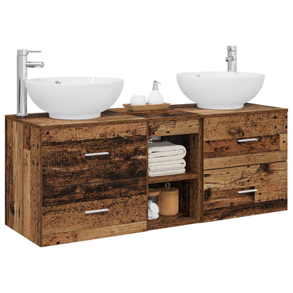 vidaXL Bathroom Furniture Set 3 pcs Old Wood 49.5 x 44.5 x 65 cm