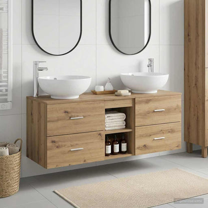 vidaXL Bathroom Furniture Set 3 pcs Artisan Oak 49.5 x 44.5 x 65 cm