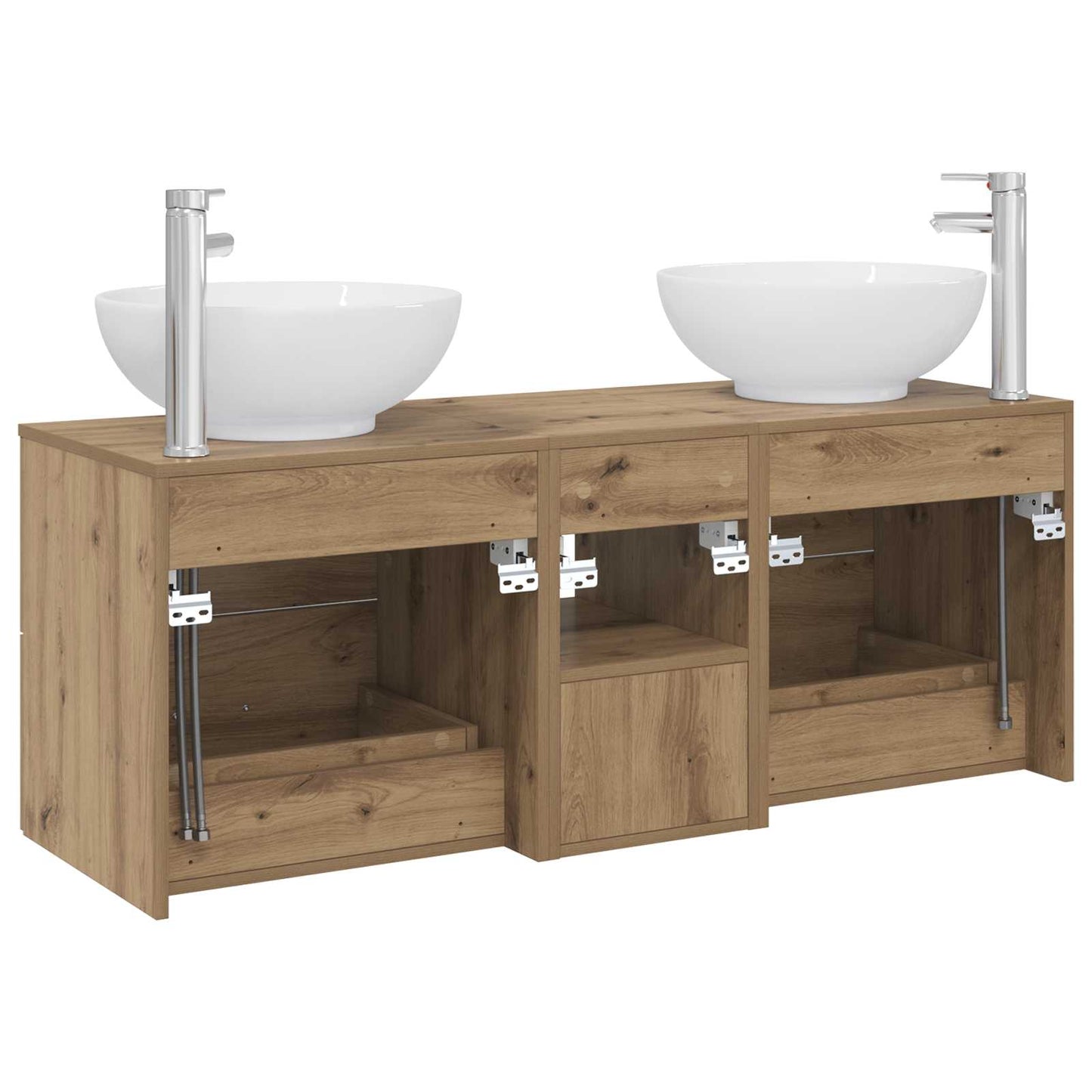 vidaXL Bathroom Furniture Set 3 pcs Artisan Oak 49.5 x 44.5 x 65 cm