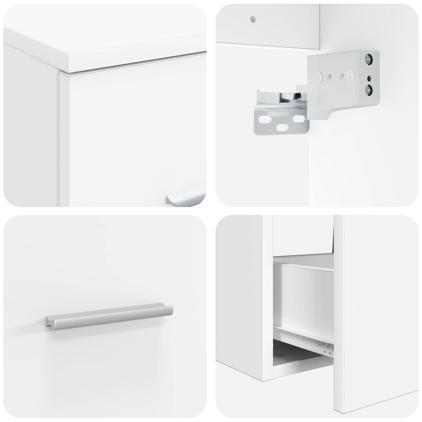 vidaXL Bathroom Furniture Set 3 pcs White 49.5 x 44.5 x 65 cm
