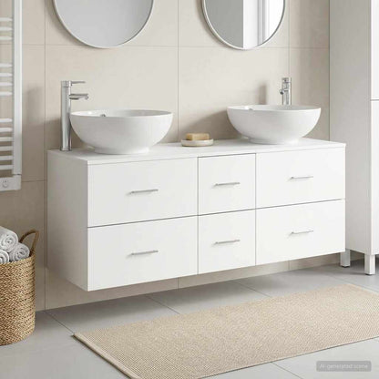 vidaXL Bathroom Furniture Set 3 pcs White 49.5 x 44.5 x 65 cm