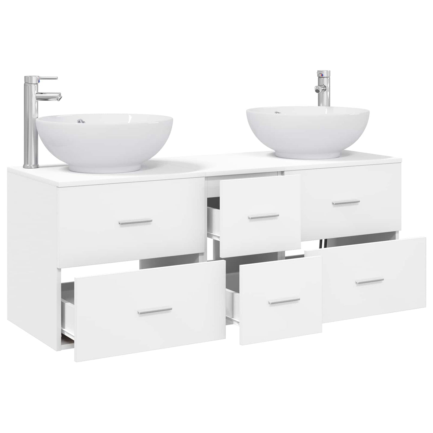 vidaXL Bathroom Furniture Set 3 pcs White 49.5 x 44.5 x 65 cm