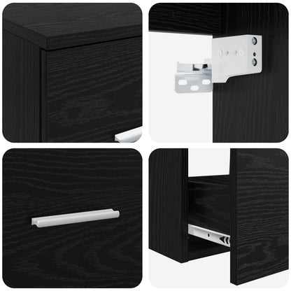 vidaXL Bathroom Furniture Set 3 pcs Black 49.5 x 44.5 x 65 cm