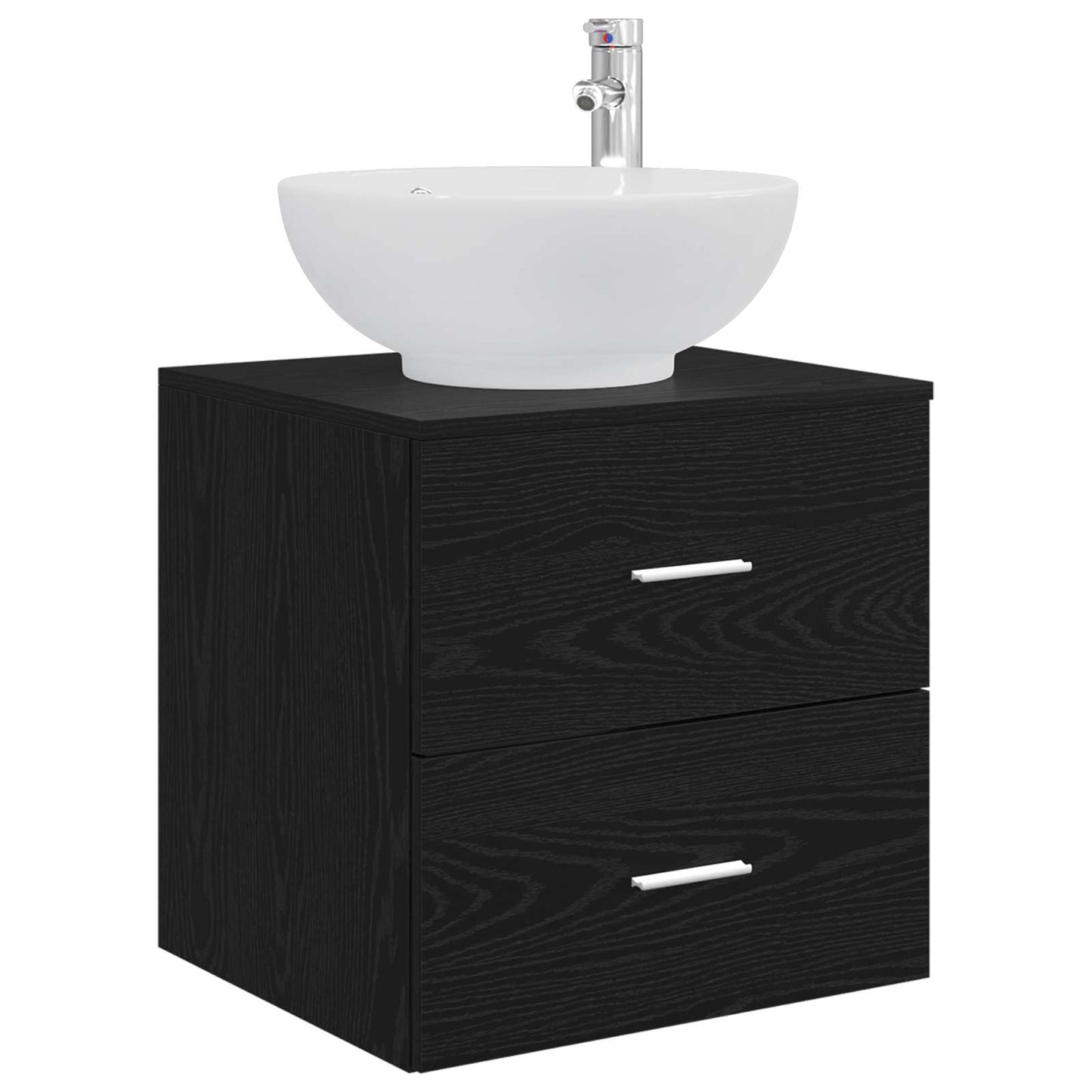 vidaXL Bathroom Furniture Set 3 pcs Black 49.5 x 44.5 x 65 cm