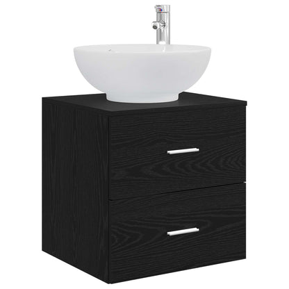 vidaXL Bathroom Furniture Set 3 pcs Black 49.5 x 44.5 x 65 cm
