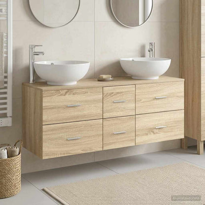 vidaXL Bathroom Furniture Set 3 pcs Sonoma Oak 49.5 x 44.5 x 65 cm