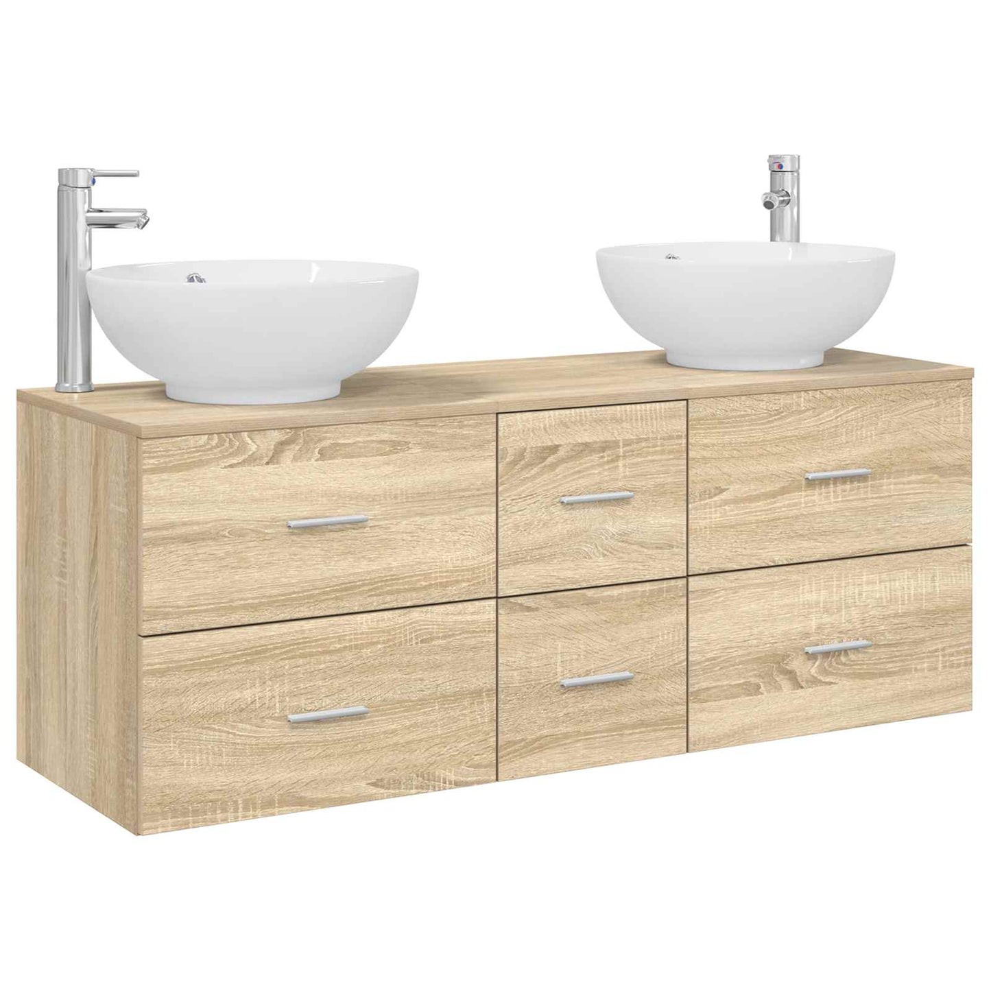 vidaXL Bathroom Furniture Set 3 pcs Sonoma Oak 49.5 x 44.5 x 65 cm