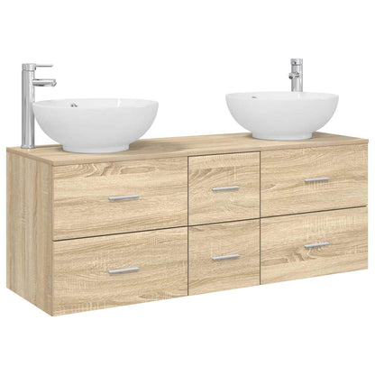 vidaXL Bathroom Furniture Set 3 pcs Sonoma Oak 49.5 x 44.5 x 65 cm
