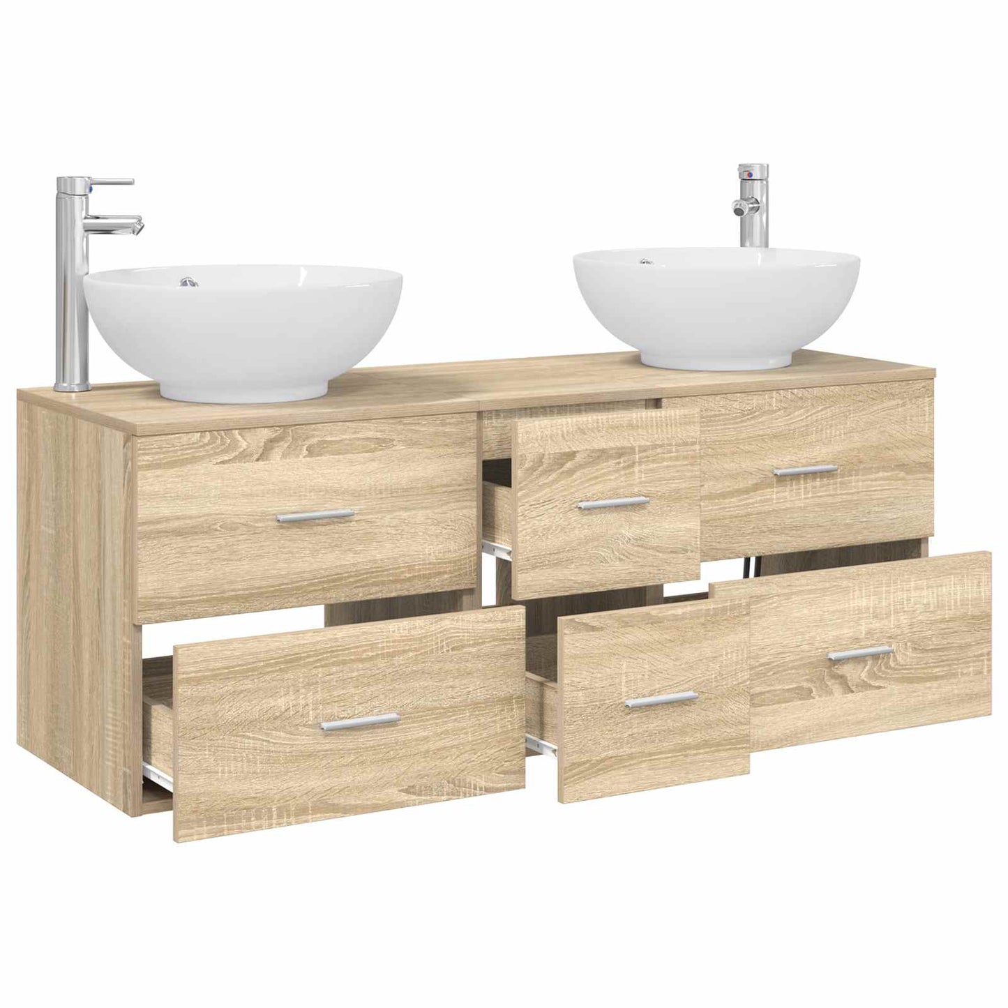 vidaXL Bathroom Furniture Set 3 pcs Sonoma Oak 49.5 x 44.5 x 65 cm