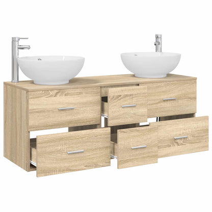 vidaXL Bathroom Furniture Set 3 pcs Sonoma Oak 49.5 x 44.5 x 65 cm