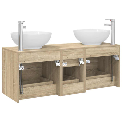 vidaXL Bathroom Furniture Set 3 pcs Sonoma Oak 49.5 x 44.5 x 65 cm