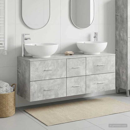 vidaXL Bathroom Furniture Set 3 pcs Concrete Grey 49.5 x 44.5 x 65 cm