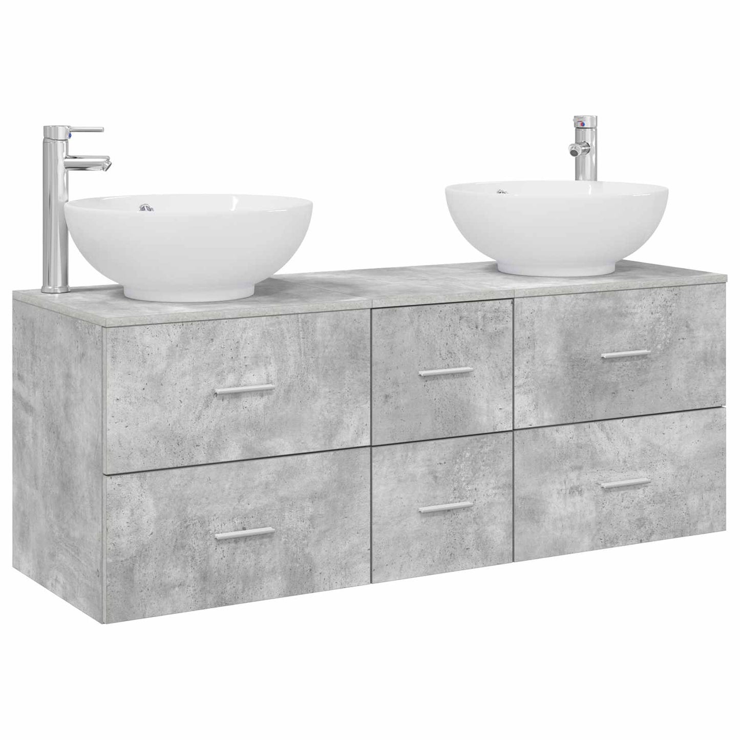 vidaXL Bathroom Furniture Set 3 pcs Concrete Grey 49.5 x 44.5 x 65 cm