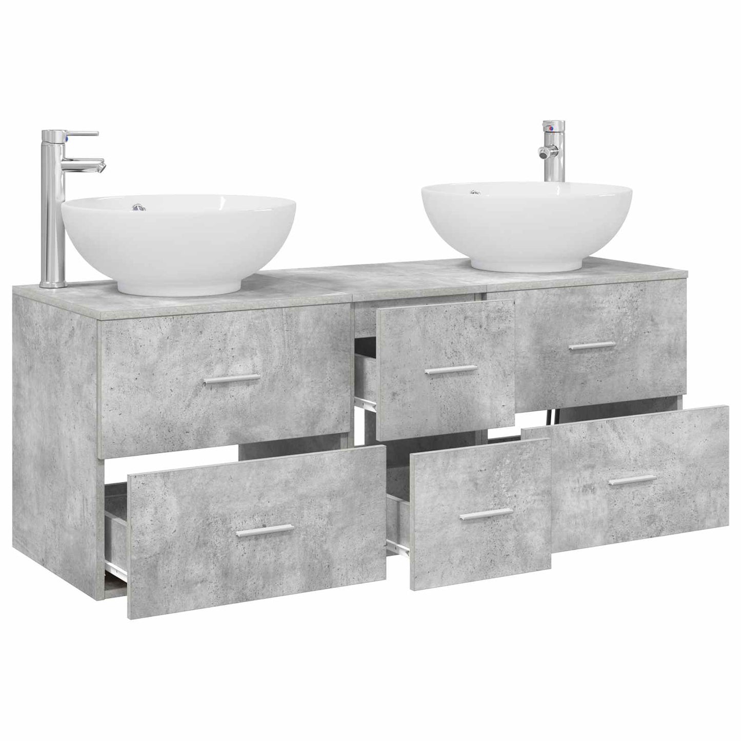 vidaXL Bathroom Furniture Set 3 pcs Concrete Grey 49.5 x 44.5 x 65 cm