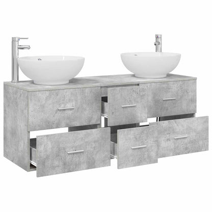 vidaXL Bathroom Furniture Set 3 pcs Concrete Grey 49.5 x 44.5 x 65 cm