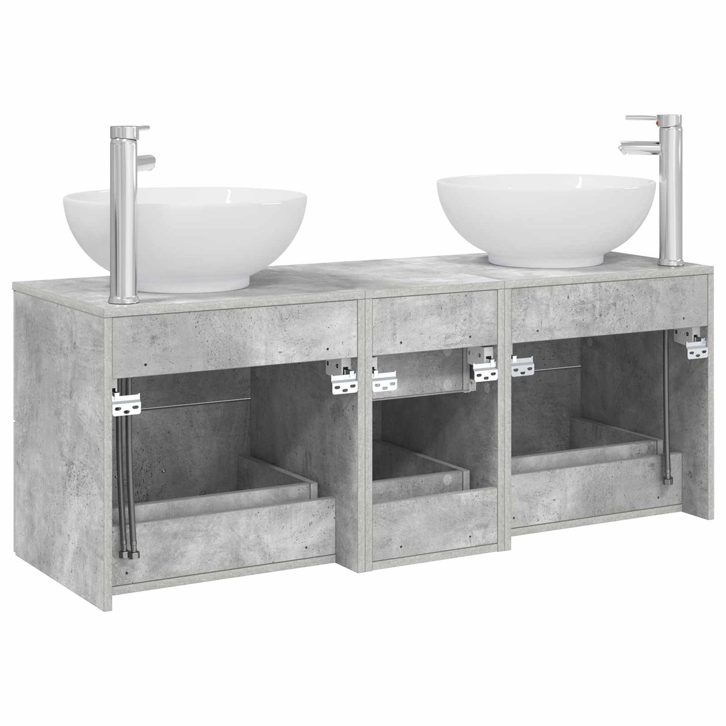 vidaXL Bathroom Furniture Set 3 pcs Concrete Grey 49.5 x 44.5 x 65 cm