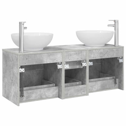 vidaXL Bathroom Furniture Set 3 pcs Concrete Grey 49.5 x 44.5 x 65 cm