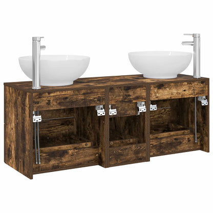 vidaXL Bathroom Furniture Set 3 pcs Smoked Oak 49.5 x 44.5 x 65 cm