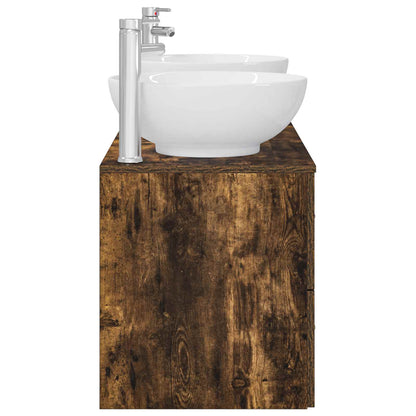 vidaXL Bathroom Furniture Set 3 pcs Smoked Oak 49.5 x 44.5 x 65 cm