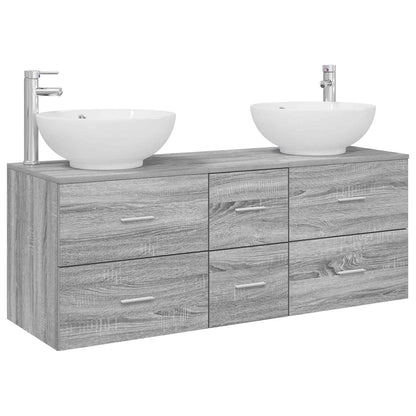 vidaXL Bathroom Furniture Set 3 pcs Grey Sonoma 49.5 x 44.5 x 65 cm