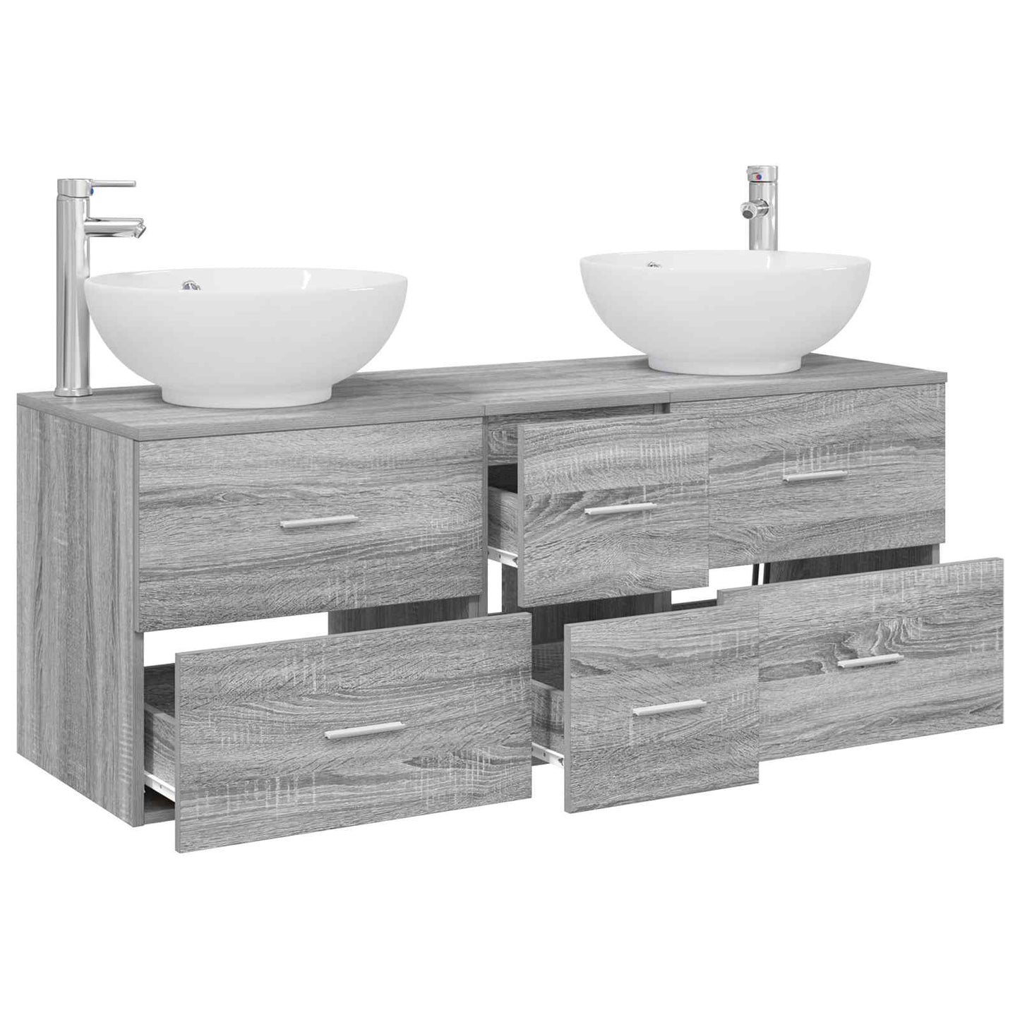 vidaXL Bathroom Furniture Set 3 pcs Grey Sonoma 49.5 x 44.5 x 65 cm
