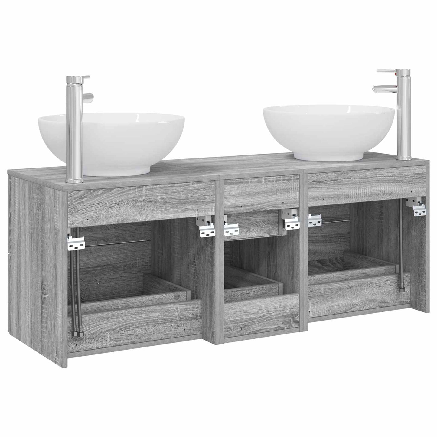 vidaXL Bathroom Furniture Set 3 pcs Grey Sonoma 49.5 x 44.5 x 65 cm