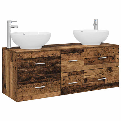 vidaXL Bathroom Furniture Set 3 pcs Old Wood 49.5 x 44.5 x 65 cm