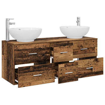 vidaXL Bathroom Furniture Set 3 pcs Old Wood 49.5 x 44.5 x 65 cm