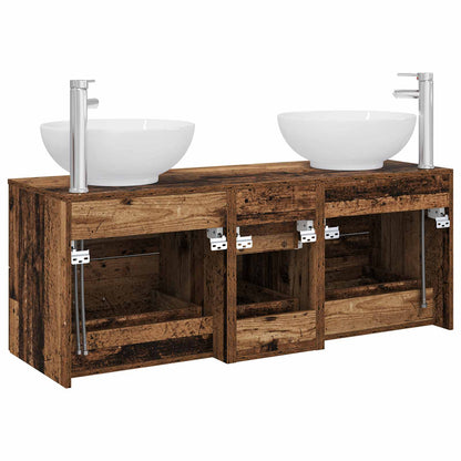 vidaXL Bathroom Furniture Set 3 pcs Old Wood 49.5 x 44.5 x 65 cm