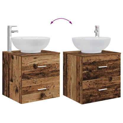 vidaXL Bathroom Furniture Set 3 pcs Old Wood 49.5 x 44.5 x 65 cm