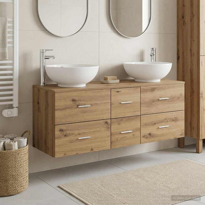 vidaXL Bathroom Furniture Set 3 pcs Artisan Oak 49.5 x 44.5 x 65 cm