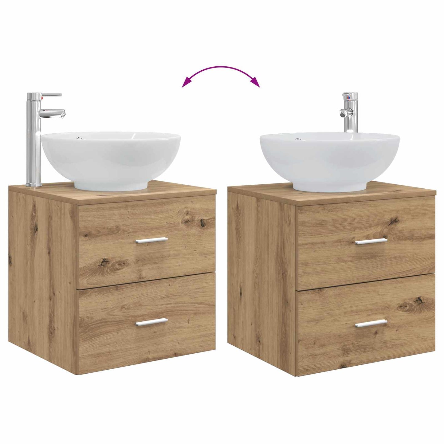 vidaXL Bathroom Furniture Set 3 pcs Artisan Oak 49.5 x 44.5 x 65 cm