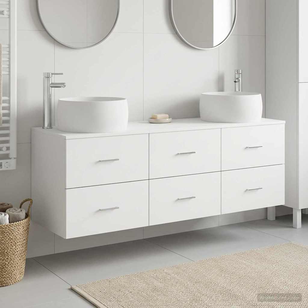 vidaXL Bathroom Furniture Set 3 pcs White 49.5 x 44.5 x 66 cm