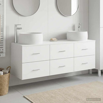 vidaXL Bathroom Furniture Set 3 pcs White 49.5 x 44.5 x 66 cm