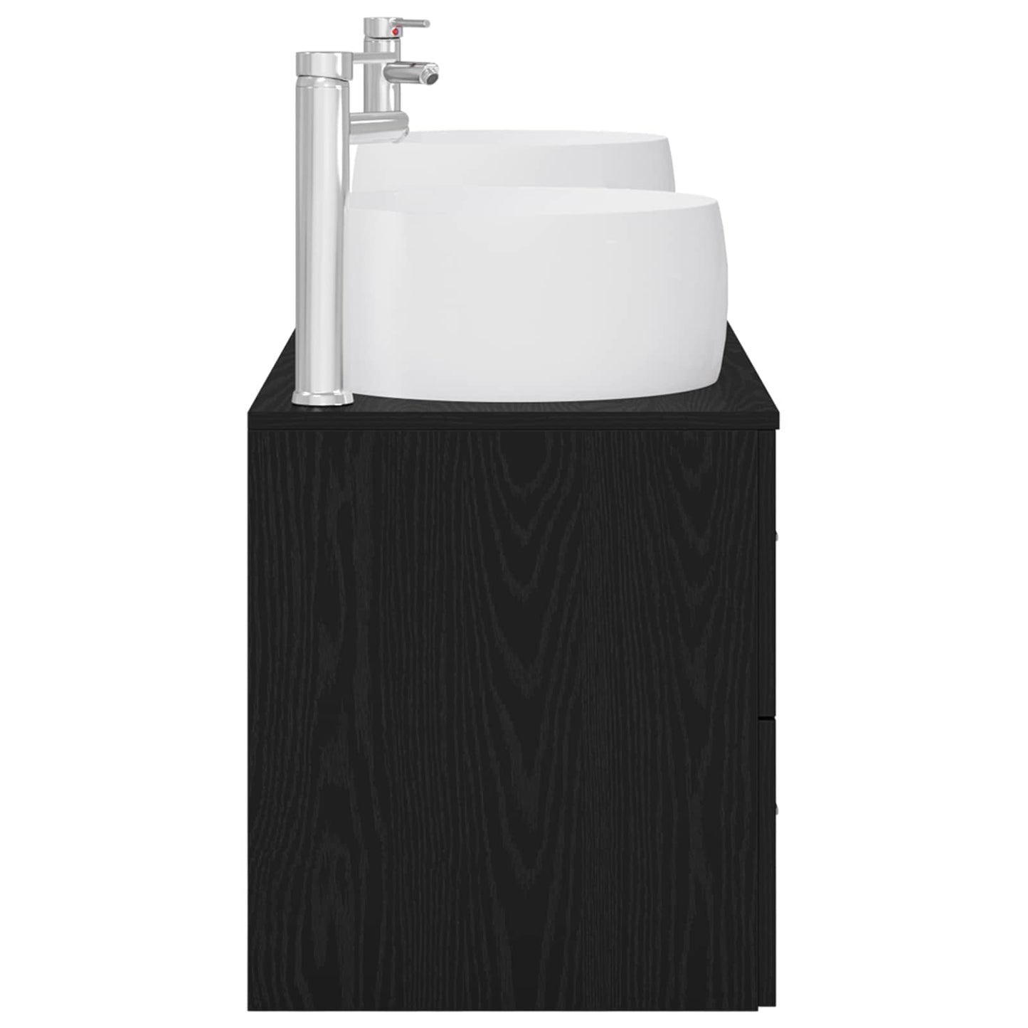 vidaXL Bathroom Furniture Set 3 pcs Black 49.5 x 44.5 x 66 cm