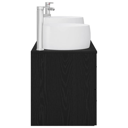 vidaXL Bathroom Furniture Set 3 pcs Black 49.5 x 44.5 x 66 cm
