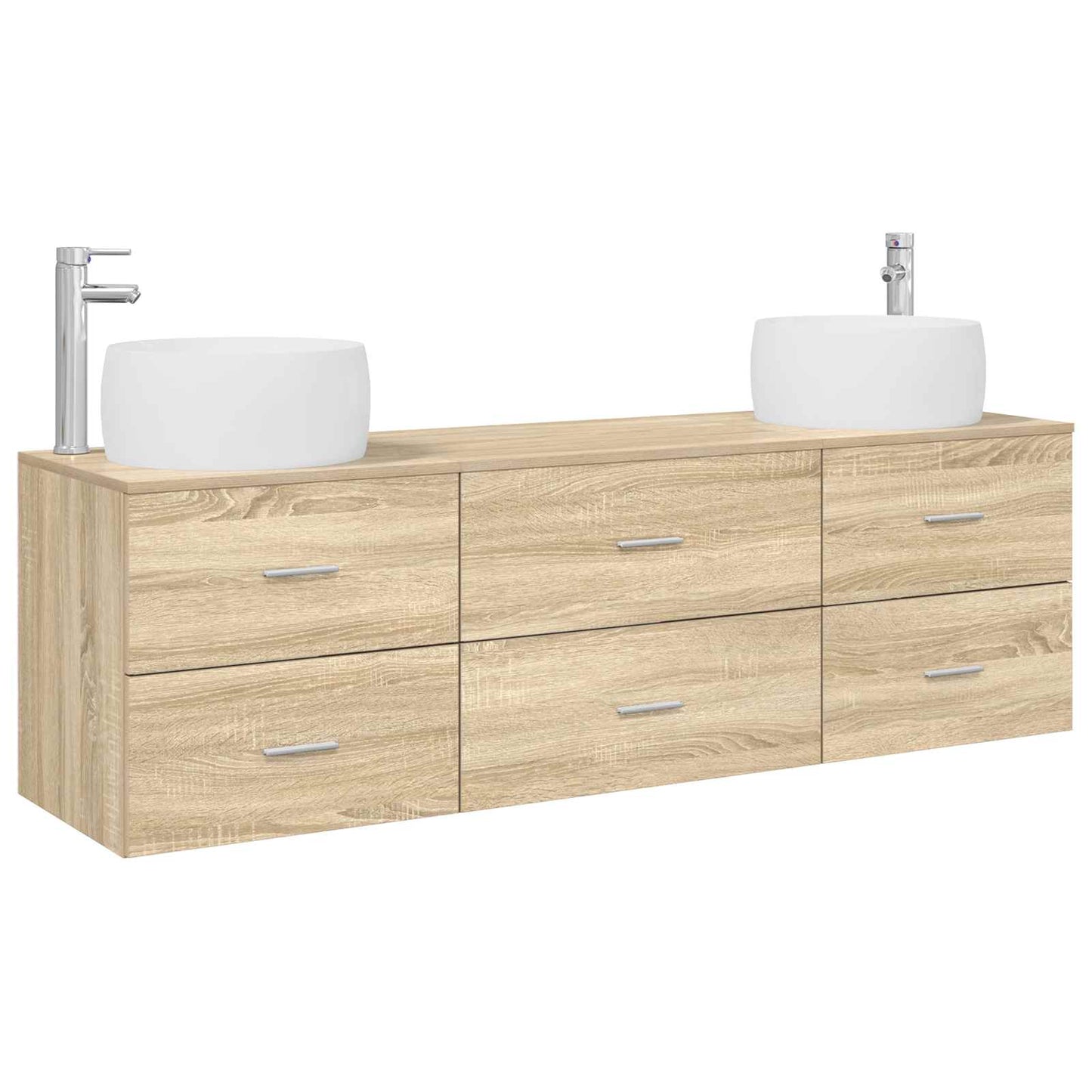 vidaXL Bathroom Furniture Set 3 pcs Sonoma Oak 49.5 x 44.5 x 66 cm
