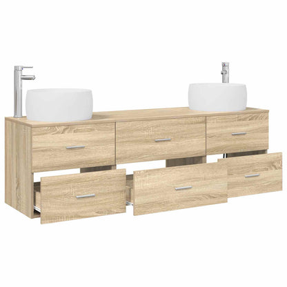 vidaXL Bathroom Furniture Set 3 pcs Sonoma Oak 49.5 x 44.5 x 66 cm