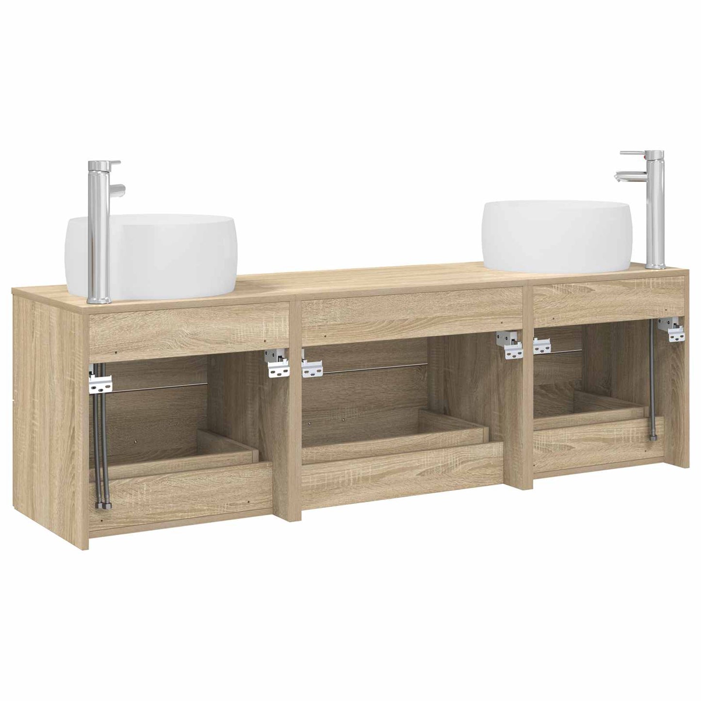vidaXL Bathroom Furniture Set 3 pcs Sonoma Oak 49.5 x 44.5 x 66 cm