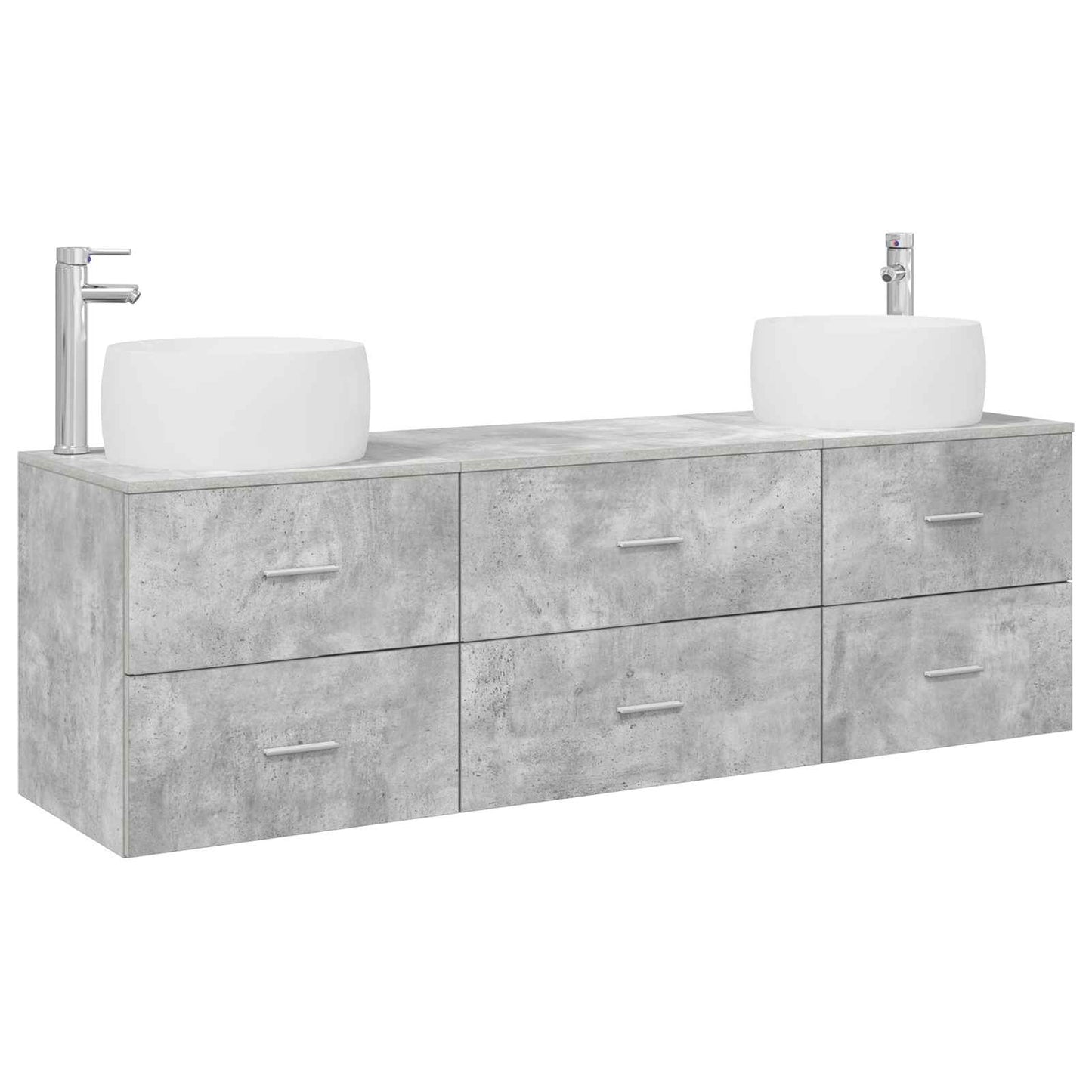 vidaXL Bathroom Furniture Set 3 pcs Concrete Grey 49.5 x 44.5 x 66 cm