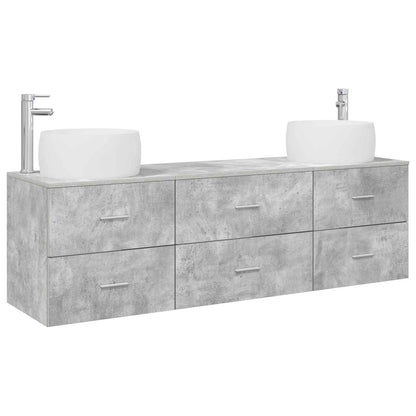 vidaXL Bathroom Furniture Set 3 pcs Concrete Grey 49.5 x 44.5 x 66 cm