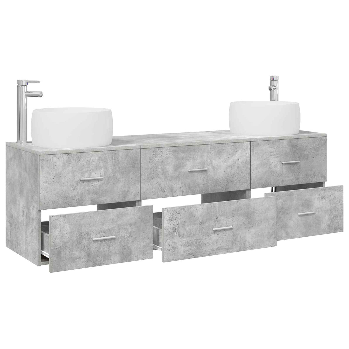 vidaXL Bathroom Furniture Set 3 pcs Concrete Grey 49.5 x 44.5 x 66 cm