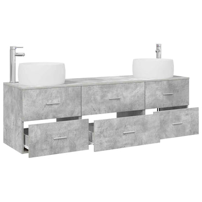 vidaXL Bathroom Furniture Set 3 pcs Concrete Grey 49.5 x 44.5 x 66 cm