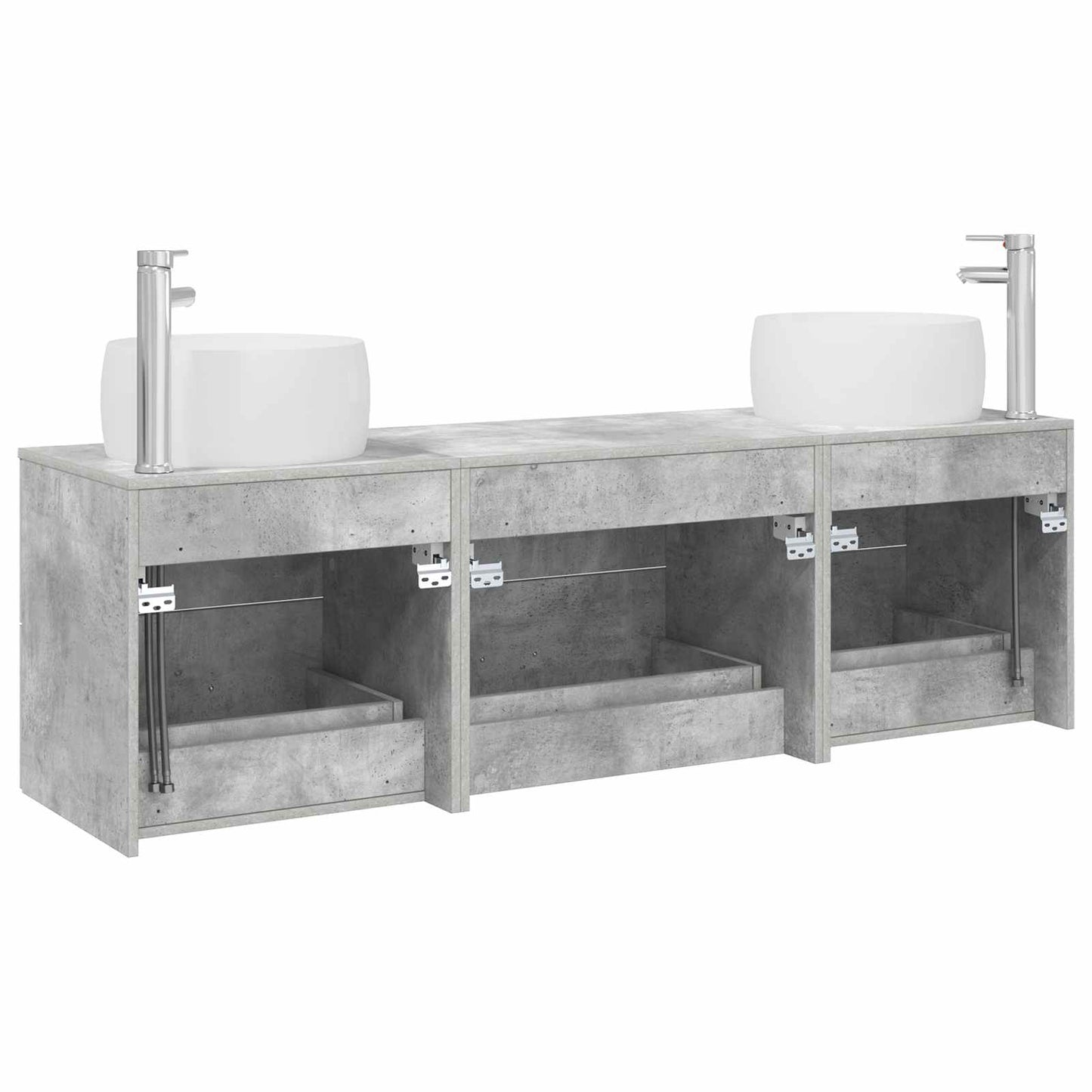 vidaXL Bathroom Furniture Set 3 pcs Concrete Grey 49.5 x 44.5 x 66 cm