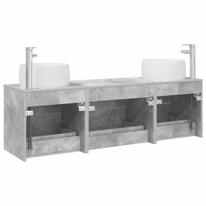vidaXL Bathroom Furniture Set 3 pcs Concrete Grey 49.5 x 44.5 x 66 cm