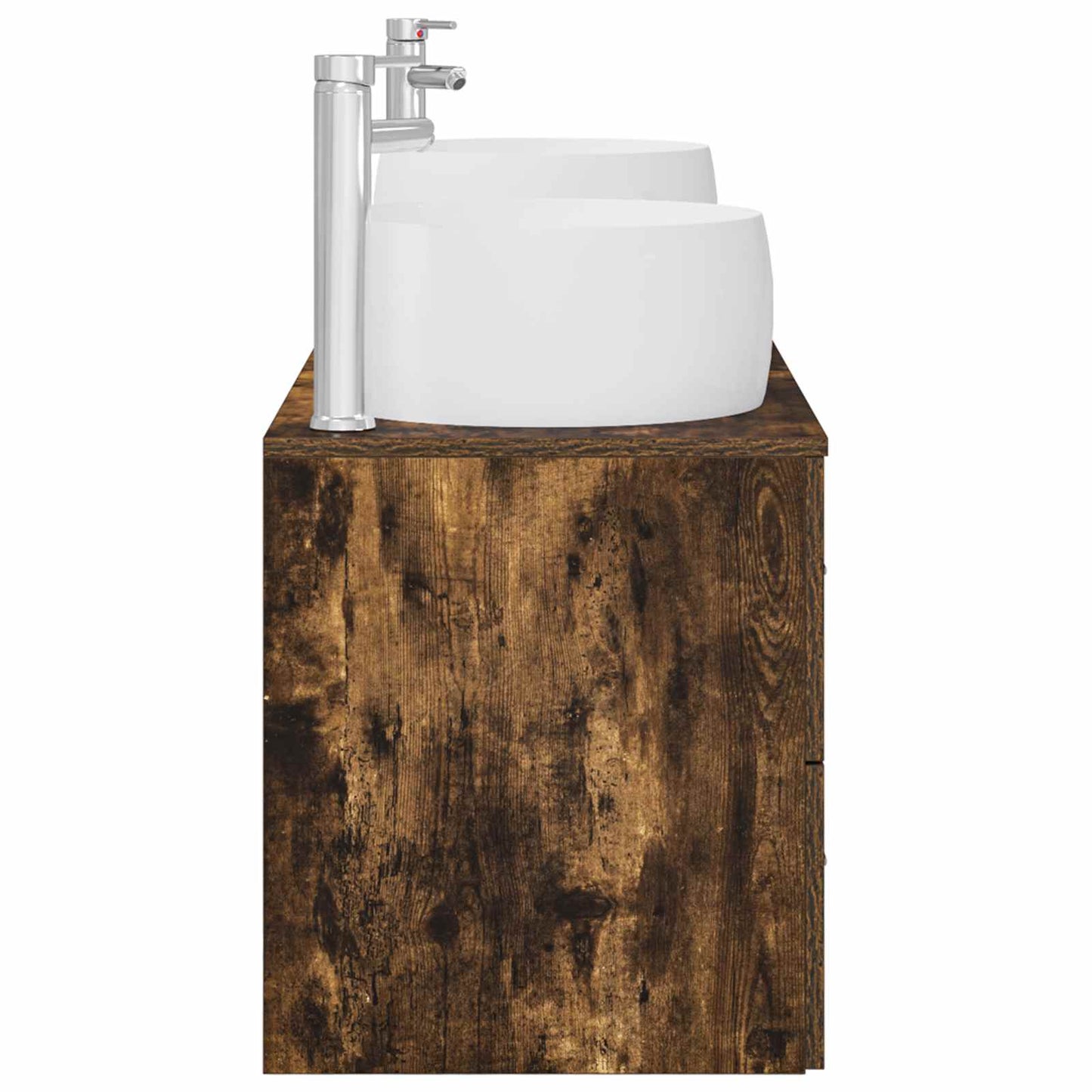 vidaXL Bathroom Furniture Set 3 pcs Smoked Oak 49.5 x 44.5 x 66 cm